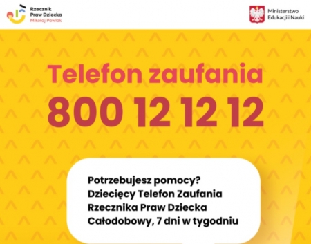 Zmiana numeru telefonu zaufania dla dzieci i młodzieży na 800-12-12-12